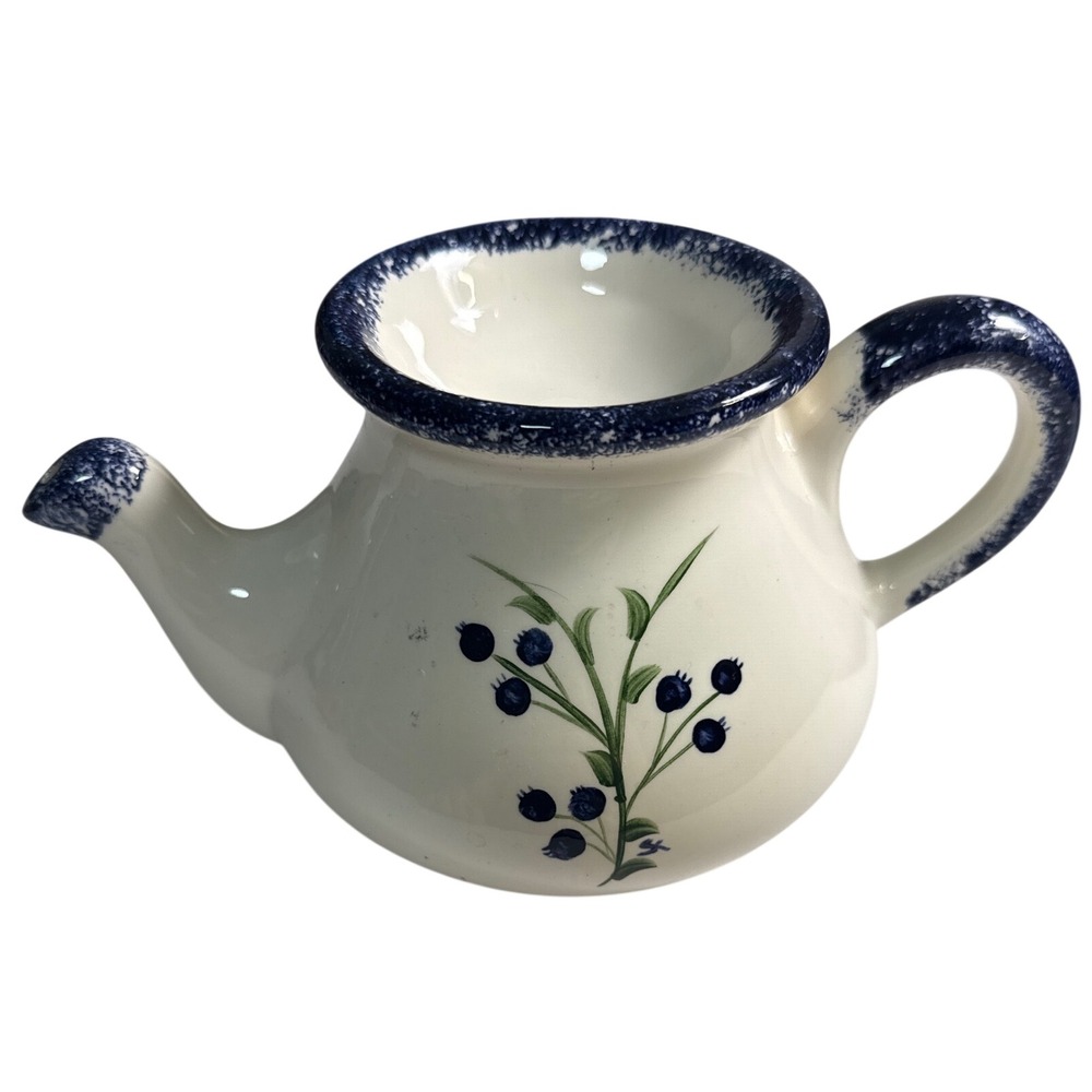 Ceramic Wild Blueberry Fruit Teapot Candle Melter Decor Cottagecore farmhouse